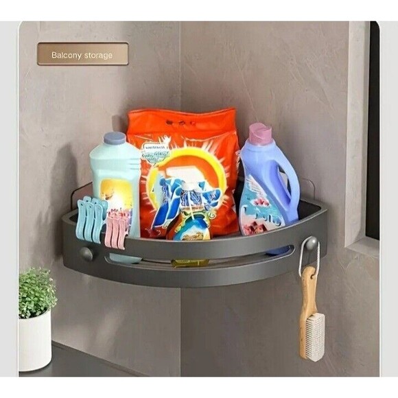 2 PCS (Shower Shelves)-(Bathroom Storage Rack)-(Plastic)-(Black)-(New)-$15.00 - Picture 8 of 11